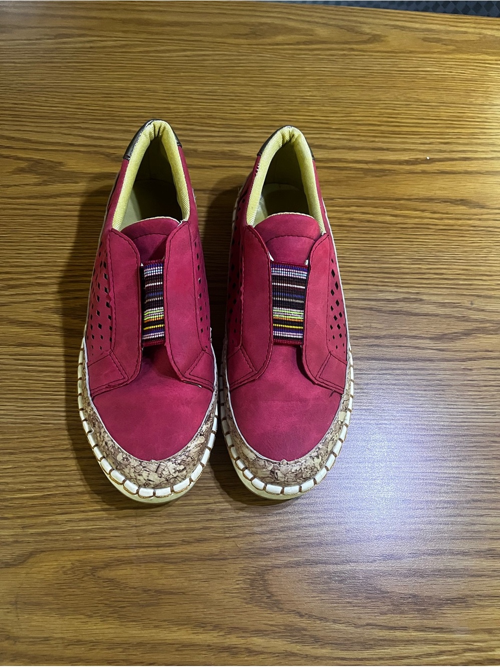 Women's Red Slip-On Casual Sneakers Size 7